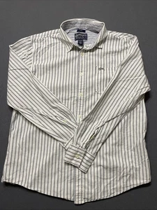 American Rag Button Up Hemd Herren LG Langarm weiß gestreift 100% Baumwolle - Bild 1 von 6