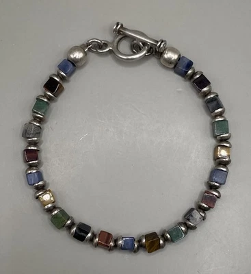 Women’s Bracelet Sterling Silver Assorted Gemstones 7.25” - Image 1 of 4