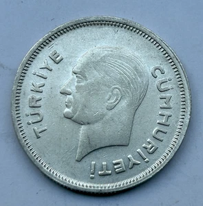 TURKEY SILVER 1 LIRA 1939 - COIN#2 - Picture 1 of 2