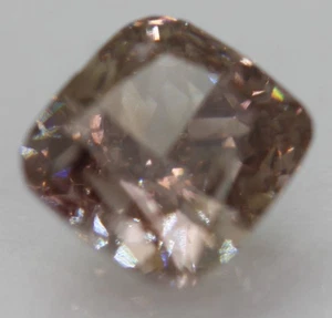 Cert 0,64 Karat Pink Braun VS2 Kissen Natural Enhanced Loose Diamond 4,78X4,52m - Bild 1 von 4
