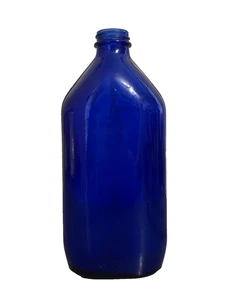 Vintage Cobalt Blue Glass Genuine Phillips Milk Of Magnesia Bottle Large 8.75" - Picture 1 of 6
