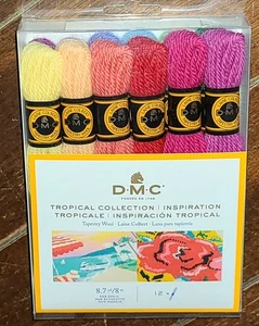 DMC 12pc TROPICAL COLLECTION Tapestry Wool Skeins (8.7yd Per Skein) #486FP212 - Picture 1 of 2