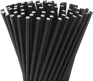 (500PCS) Drinking Paper Straws - 7.75" Biodegradable & Compostable - Picture 1 of 3