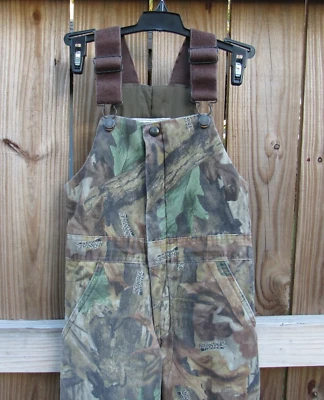 Vintage Walls Outdoor Advantage Timber Camouflage Youth 6 Insulated Bib Overalls - Image 1 of 4