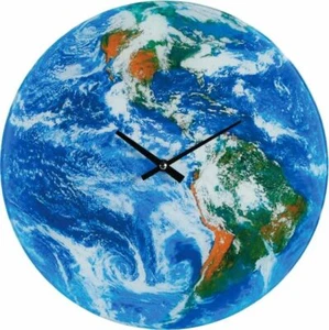 Reloj Pared Cristal Tierra 35cm Regalo Regalo Decoración Hogar Cumpleaños Viaje - Imagen 1 de 3