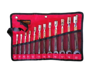 Swivel Flex-Head Socket Saltus Open End Scaffolder Wrench 8-17 6pc/8-22 12pc Set - Picture 1 of 15