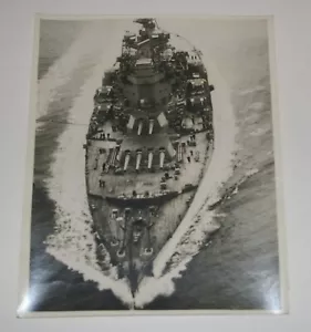 Bow View of Royal Navy HMS KING GEORGE V Battleship Associated Press Photograph - Picture 1 of 2