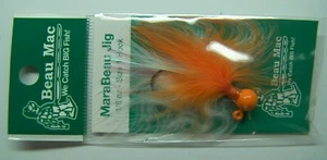 Beau-Mac Marabou Salmon Steelhead Jig Peach White Peach 1/8 oz esca da pesca 1 NUOVO - Foto 1 di 4