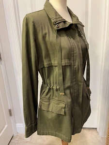 1 Sunset Lane Women Size Small Green Utility Field JacketFull Zip and Snaps NWT - Picture 1 of 13
