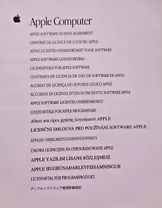 APPLE MACINTOSH -- APPLE SOFTWARE LICENSE AGREEMENT (HEFT) - Bild 1 von 5