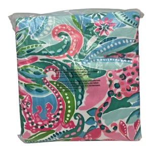 New Lilly Pulitzer 72x40 Tropical Print Lounge Beach Pool Towel Pink Blue Green - Picture 1 of 2