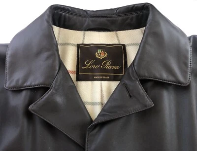 $6500 LORO PIANA Exquisito Abrigo/Chaqueta de Cuero para Coche*CACHEMIRA Forrado para Hombre EU56🇮🇹 Foto 1 de 4