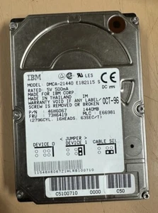 IBM DMCA-21440 E182115 S 46H6067 1440MB HDD DISK E66981 73H6419 2796 CYL 16 Head - Picture 1 of 3