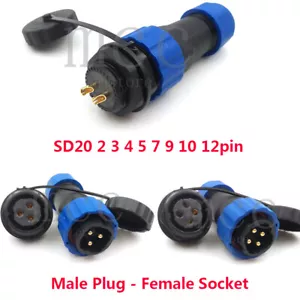 SD20 IP68 Impermeable 1 2 3 4 5 7 9 10 12 14pin Aviación Industria Conector Enchufe - Imagen 1 de 19