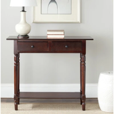 SAFAVIEH Rosemary 2-Drawer Console Table | Dark Cherry | - Image 1 of 4
