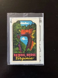 Pegatina de colección 1970 Impko Natural Bridge Virginia recuerdo turístico sellada - Imagen 1 de 3