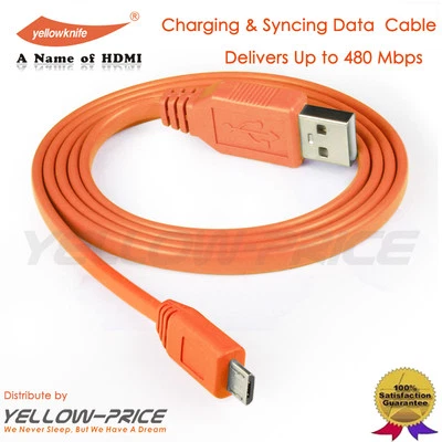 Orange Car Auto Data Charger Micro USB 2.0 Cable Cord Line For Samsung S8 - image 1 of 4
