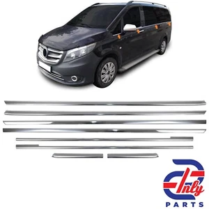 8x Listón de ventana inferior de acero inoxidable cromado para Mercedes Clase V Vito W447 desde 2014 - Imagen 1 de 7