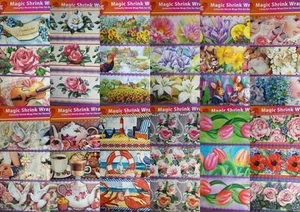 Magic Shrink Wraps-Flower Wedding Baby Tea Coffee Village Roses Easter 10cm NEW - Picture 1 of 13