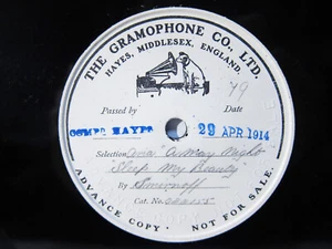 78rpm SMIRNOV - GRAMOPHONE ADVANCE COPY - May Night - Sleep my beauty - Imagen 1 de 2
