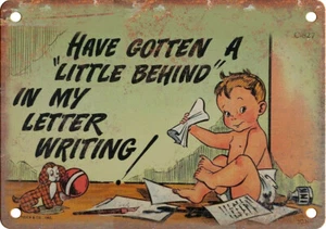 1940s Linen Comic Post Card Curt Teich MWM 12" x 9" Reproduction Metal Sign ZJ02 - Picture 1 of 1