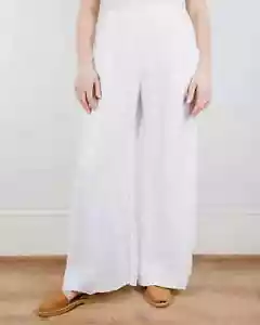 Pantalones de vestir CP Shades 100 % lino pierna ancha blancos bolsillos para mujer talla pequeña S $265 - Imagen 1 de 6