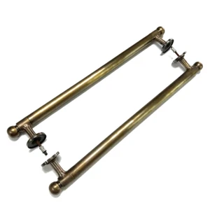 21” inch long BACK to BACK large long rail rod 46cm center to center Brass DOOR - Picture 1 of 9
