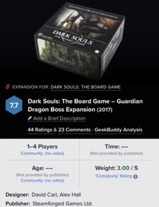 Dark Souls Board Game Guardian Dragon Expansion Steamforged Games New Sealed - Picture 1 of 4