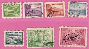 LATVIA SET OF 7 STAMPS Sc. 200-206 1938s USED 1453 - Picture 1 of 2