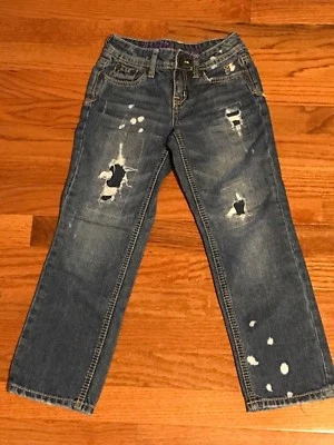 * Pantalones de mezclilla JUSTICE PREMIUM para niñas talla 6 R parches parche de cuero Foto 1 de 4