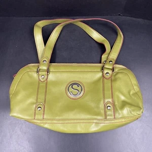 Nine West Handtasche Geldbeutel grün vegan Kunstleder Umhängetasche Doppelgriff S rosa - Bild 1 von 8