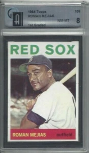 Tarjeta de béisbol 1964 Topps #186 Roman Mejías, Medias Rojas de Boston calificada GAI 8 - Imagen 1 de 1