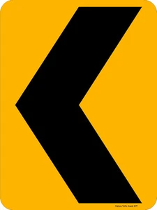 Chevron (W1-8) Sign 12"X18", 18"X24" or 24"X30" 3M Grade Reflective Sign - Picture 1 of 6