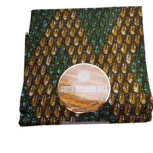 6 Yards / 5,48 Meter garantiert afrikanischer Stoff mit Wachsdruck und Design - Bild 1 von 7