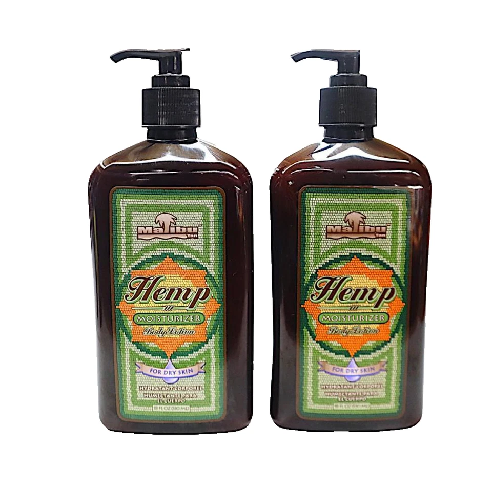 2 X Loção Corporal de Cânhamo Malibu Tan para Hidratante de Cânhamo para Pele Seca, 18 fl. oz. - Imagem 1 de 1