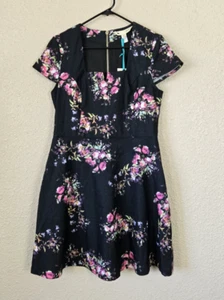 Yumi Womens Black Floral Dress Size 8/10 New With Tags #1V176 - Picture 1 of 8