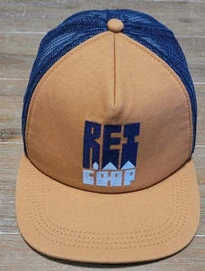 NEW - REI COOP BROWN & NAVY BLUE SNAPBACK HAT Outdoor Hiking Fishing Exploring - Picture 1 of 5
