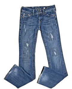 MISS ME Women's Distressed Embellished Bootcut Denim Jeans - Size 27 - Picture 1 of 10
