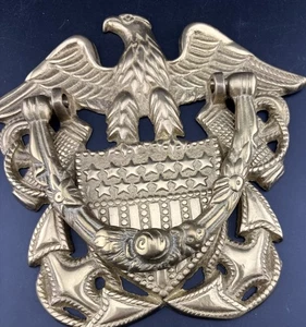 **MSR Solid Brass Military Eagle Stars Door Knocker 7x7.** Decor•Patriotic•Flag• - Picture 1 of 5