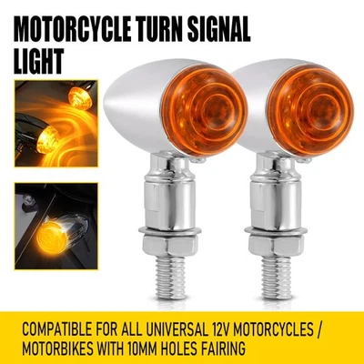 Par de luces de giro LED bala para motocicleta Kawasaki Vulcan VN 800 900 1500 Foto 1 de 4