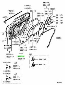 Weatherstrip, Rr Door Opening, Otr Lh For: Mitsubishi Lancer Evo 7 8 9 (CT9A) - Picture 1 of 1