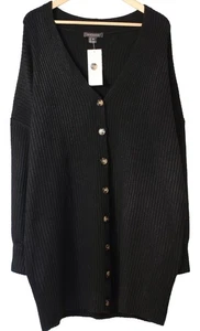 French Connection NWT Vhari Ribbed Button Down Sweater Dress / Cardigan $128 M - Picture 1 of 7