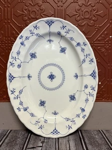 Churchill Finlandia White Blue Floral Oval Serving Platter 13” Long - Picture 1 of 5