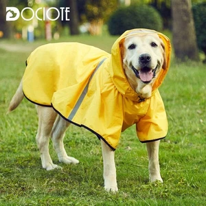 Nuevo impermeable Dociote amarillo para perro con capucha y tira reflectante * 3XL - Imagen 1 de 6