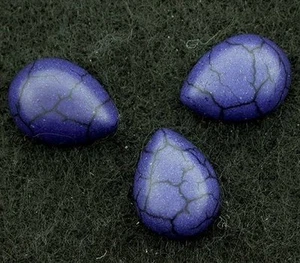 THREE 15.5x12 Pear Synthetic Spiderweb Lapis Cabochon Gem Stone Gemstone - Picture 1 of 1