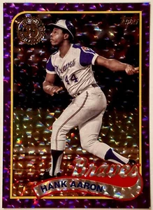 2024 Topps Hank Aaron #89B2-2 Foilboard ghiaccio incrinato viola /75 - Foto 1 di 1