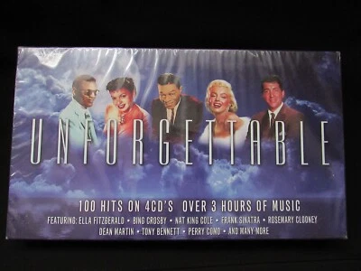 Unforgettable 100 Hits on 4 CDs Crosby Sinatra Clooney Martin Bennett Como+ NEW  - Image 1 of 2