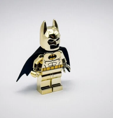 Lego Chrome Gold Plated Batman Minifigure DC Superheroes New!! - Image 1 of 3