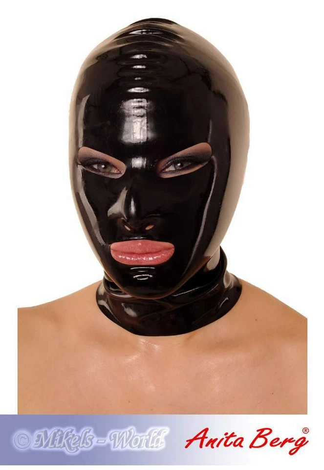 Anita Berg - Latex Zip Mask With Eye And Mouth Openings In Various Colors - Image 1 of 1