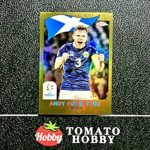 TOPPS CHROME UEFA EURO 2024 ANDY ROBERTSON /50 GOLD REFRACTOR SCOTLAND - Picture 1 of 2